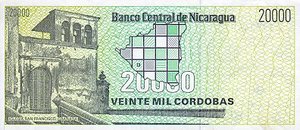 Nicaragua, 20,000 Cordoba, P160