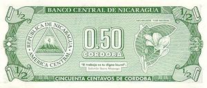 Nicaragua, 1/2 Cordoba, P172