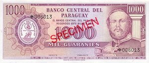 Paraguay, 1,000 Guarani, CS1