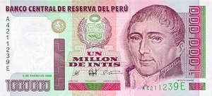 Peru, 1,000,000 Intis, P148