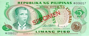 Philippines, 5 Peso, CS1