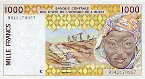 West African States, 1,000 Franc, P711Kc