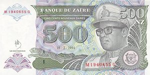 Zaire, 500 New Zaire, P64a