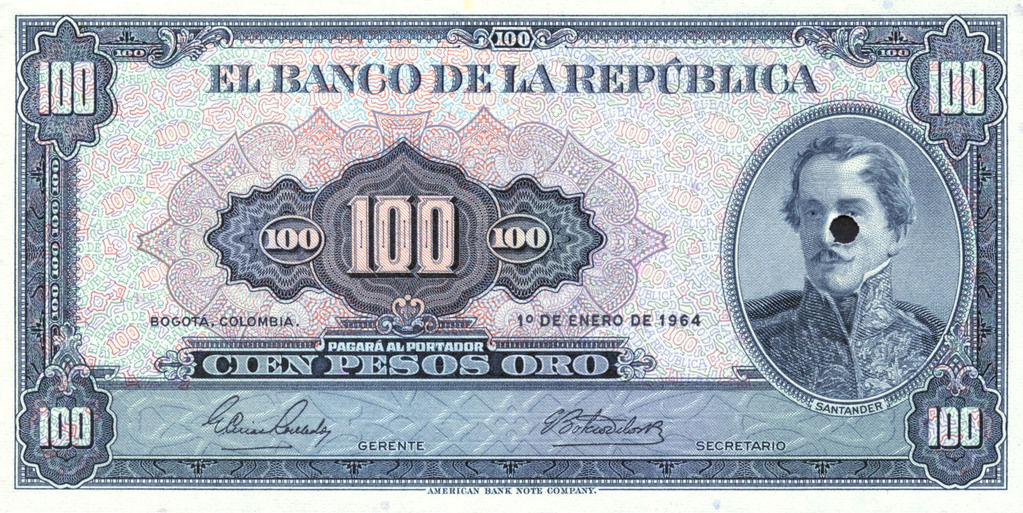 Banknote Index - Colombia 100 Peso Oro: P403r
