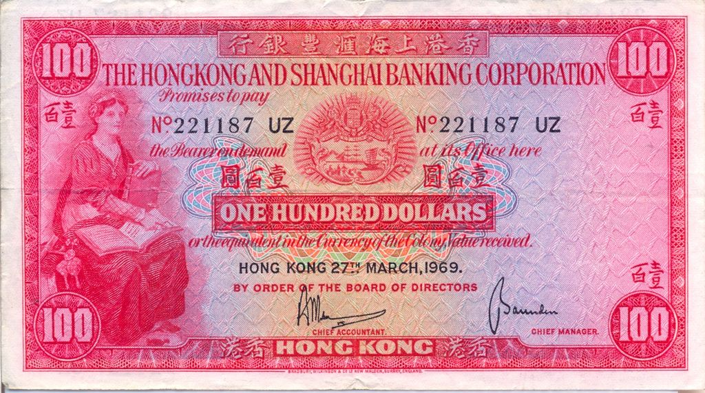Banknote Index Hong Kong 100 Dollar P183b