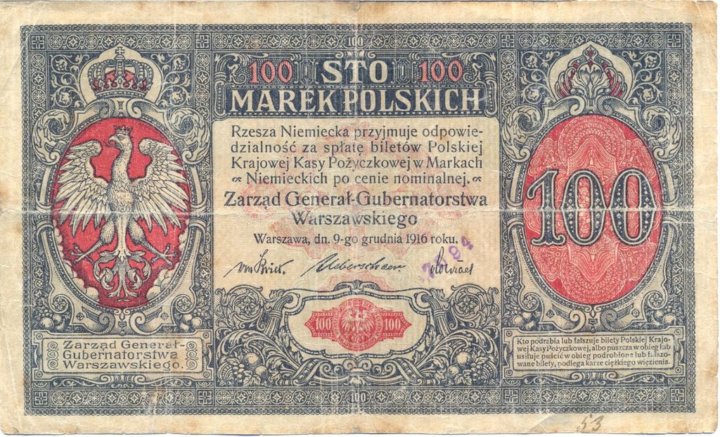 Banknote Index - Poland 100 Marka: P15