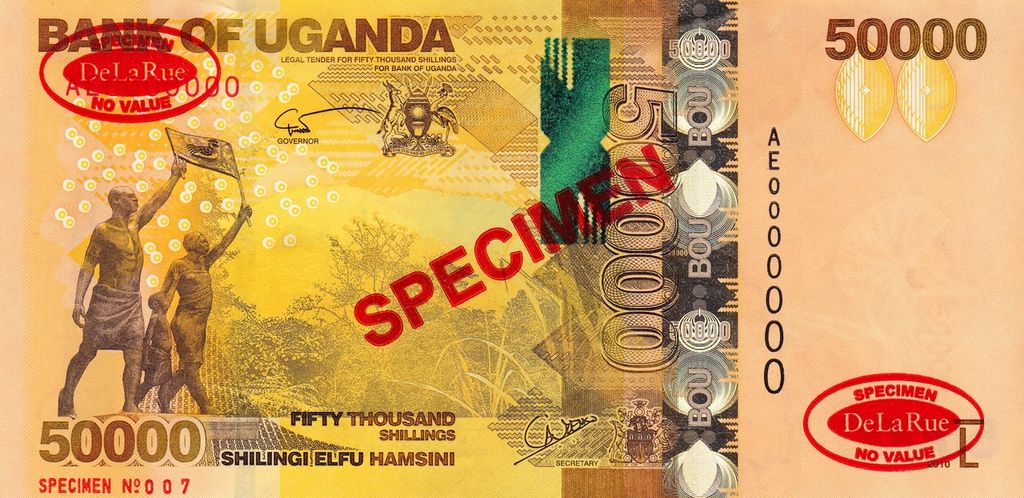 thumbnail image 2 of Uganda 50,000 Shillings 2022 P-54 – UNC – New Sign & Title – Gorilla Note – Prefixes Vary 2 of 4