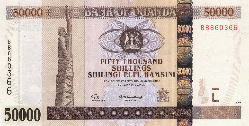 Banknote Index Uganda 50000 Shilling P47a