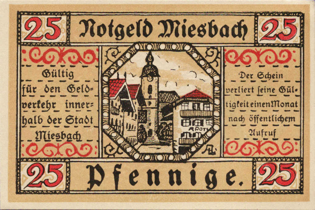 1920 Germany MIESBACH 50 Phennig Notgeld Banknote