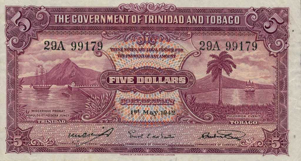 Trinidad & Tobago $5 Polymer Note 2020 (2021) – UNC, New Family Of Notes, Prefix Varies!