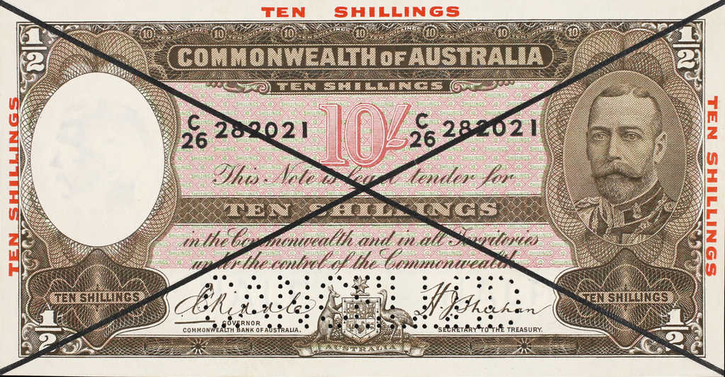 Banknote Index Australia 10 Shilling P20s