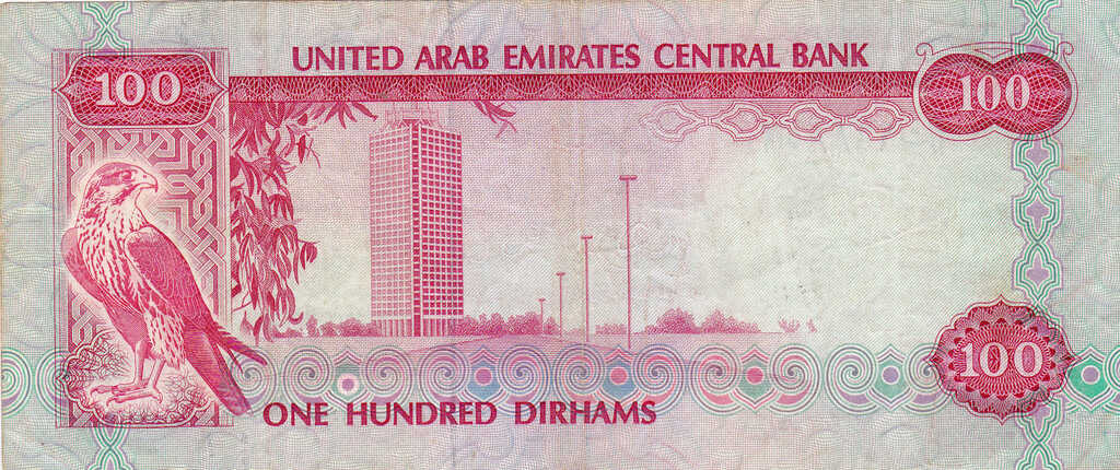 170 миллионов дирхам. Банкнота 100 эмират. Валюта в ОАЭ 100. Купюры United arab Emirates Central Bank. 100 Дирхам.