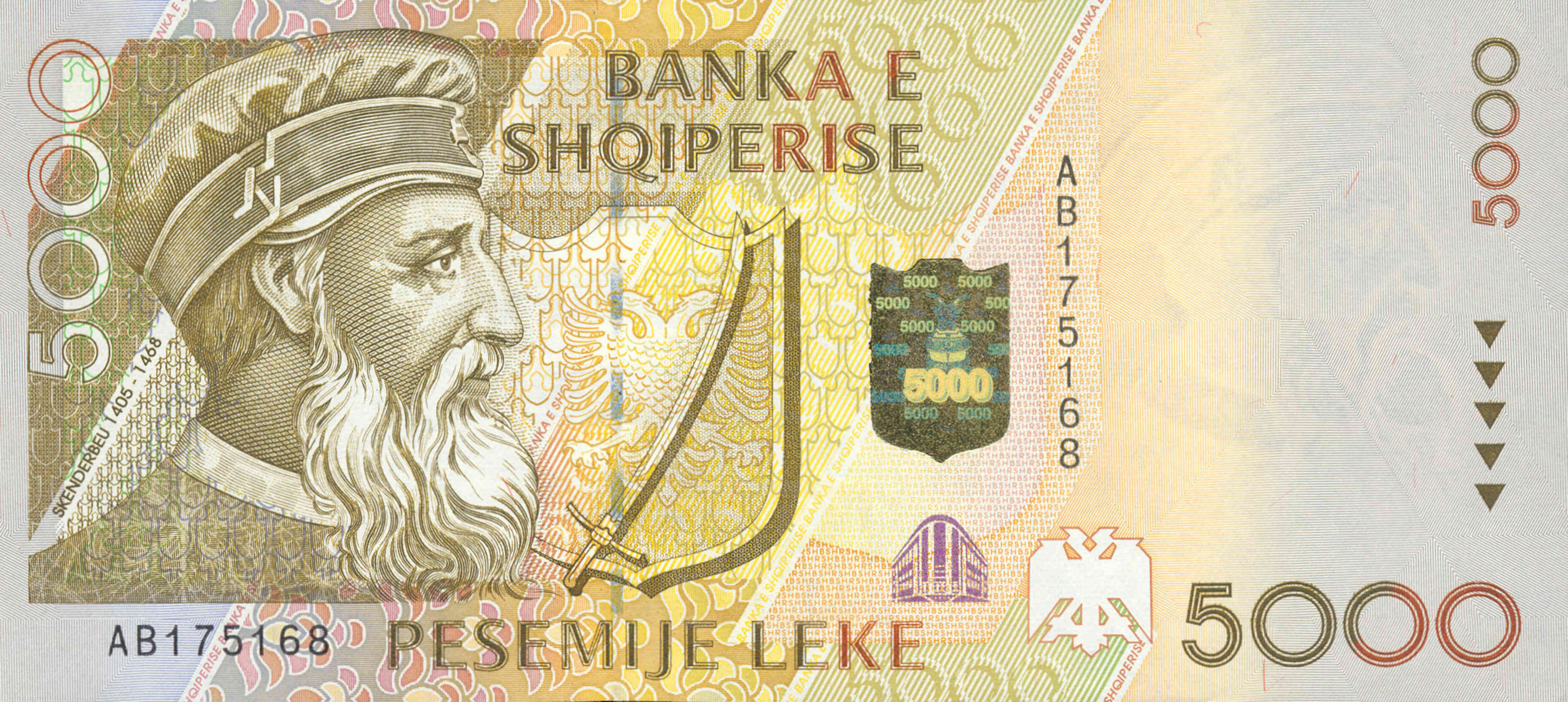 Banknote Index Albania 5000 Lek P66a