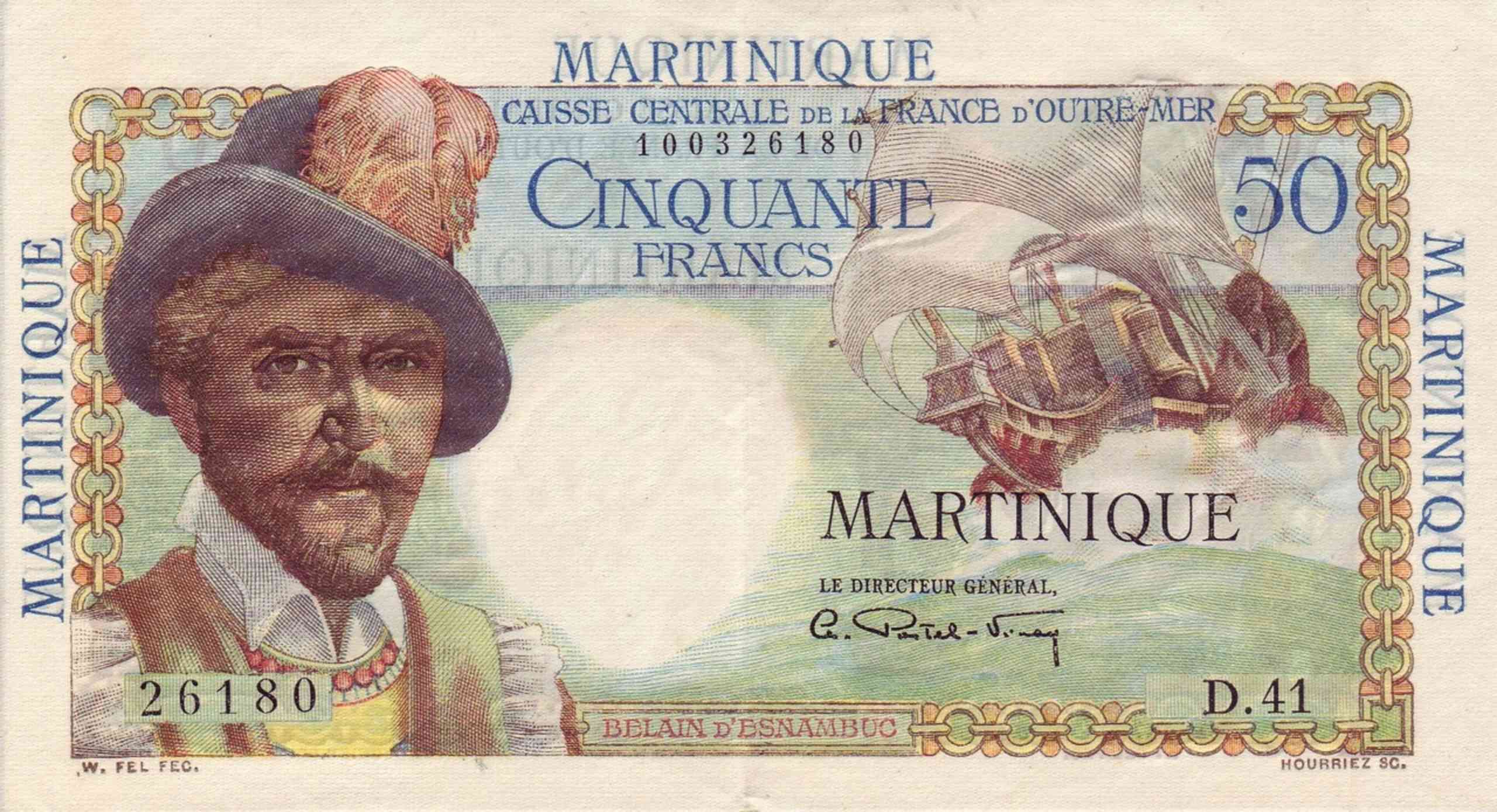 Banknote Index Martinique 50 Franc P30