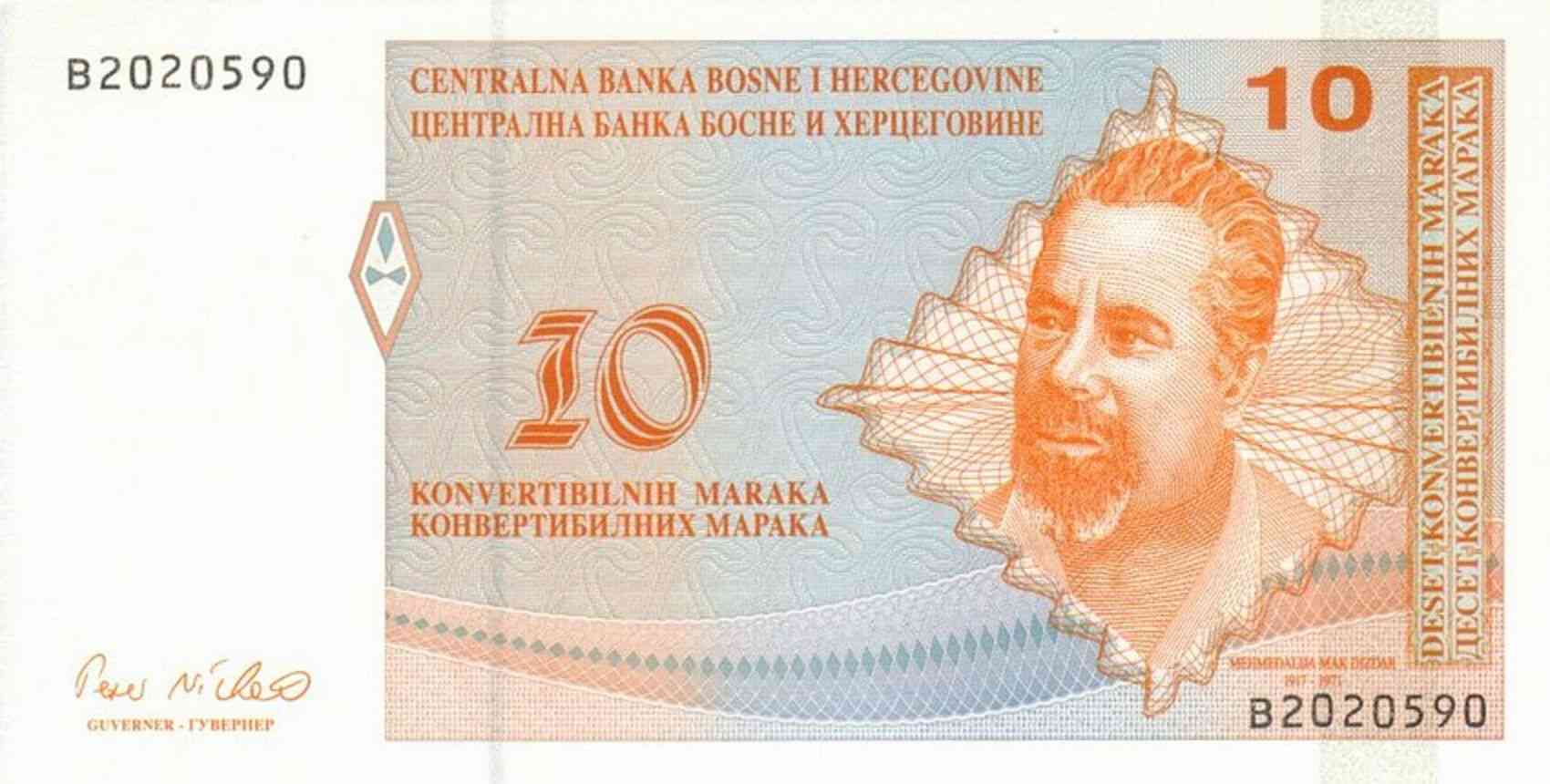 Bosnia and Herzegovina 10 Convertible Mark: P63a - Banknote Index