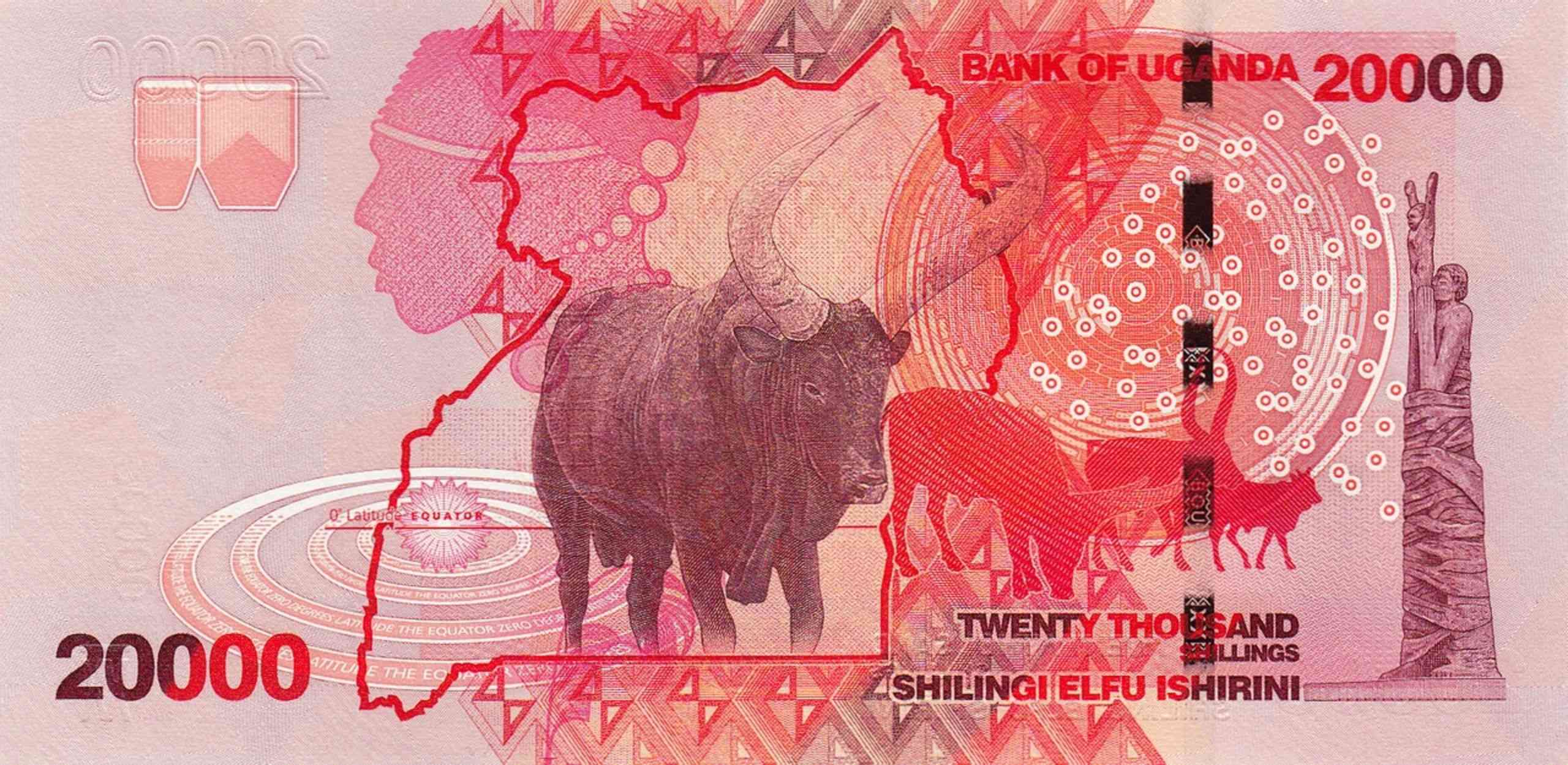 UGANDA 20,000 20000 SHILLINGS 2013 P 53 UNC