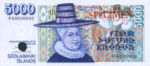 Iceland, 5,000 Krone, P-0053s,SI B12s