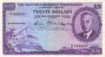 British Caribbean Territories, 20 Dollar, P-0005s,CB B5as