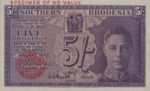 Southern Rhodesia, 5 Shilling, P-0008as,SRCB B1as2