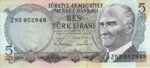 Turkey, 5 Lira, P-0185
