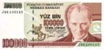 Turkey, 100,000 Lira, P-0206 Sign.1
