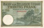 Belgian Congo, 20 Franc, P-0010c