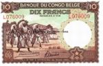 Belgian Congo, 10 Franc, P-0014Ba