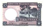 Belgian Congo, 10 Franc, P-0014E