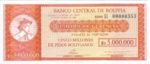 Bolivia, 5,000,000 Peso Boliviano, P-0192A