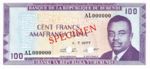 Burundi, 100 Franc, P-0029as