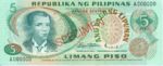 Philippines, 5 Peso, P-0153s1