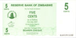 Zimbabwe, 5 Cent, P-0034,RBZ B25a