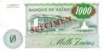 Zaire, 1,000 Zaire, P-0031s
