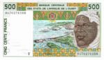 West African States, 500 Franc, P-0810Ta