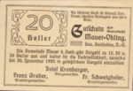 Austria, 20 Heller, FS 599e