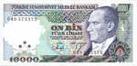 Turkey, 10,000 Lira, P-0199 Sign.1