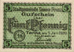 Germany, 5 Pfennig, T3.6a