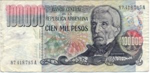 Argentina, 100,000 Peso, P308a