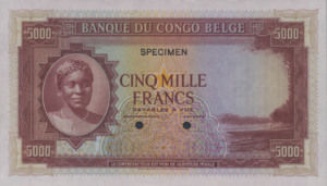 Belgian Congo, 5,000 Franc, P19Act