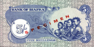 Biafra, 5 Shilling, P3s, BOB B3as