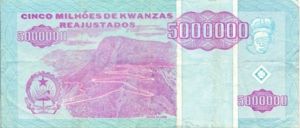 Angola, 5,000,000 Kwanza Reajustado, P142
