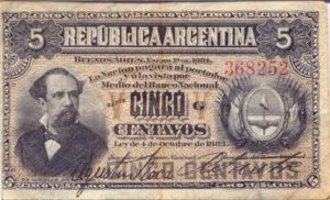 Argentina, 5 Centavo, P5 Sign.1