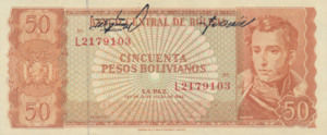 Bolivia, 50 Peso Boliviano, P162a L
