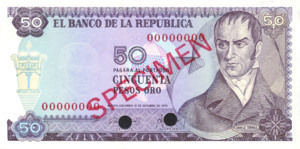 Colombia, 50 Peso Oro, P412s