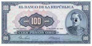 Colombia, 100 Peso Oro, P403r