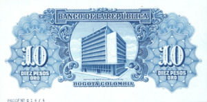 Colombia, 10 Peso Oro, P400p v2