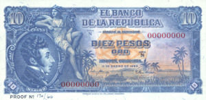 Colombia, 10 Peso Oro, P400p v1