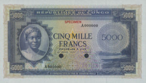 Congo Democratic Republic, 5,000 Franc, P3ct, CMRC B3t