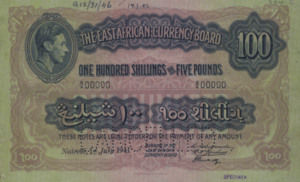 East Africa, 100 Shilling, P31s Sign.1