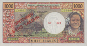 French Pacific Territories, 1,000 Franc, P2s, IEOM B2fs